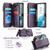 Samsung Galaxy S22 5G CaseMe C36 Card Slots Zipper Wallet RFID Anti-theft Leather Phone Case - Purple