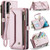 Samsung Galaxy S22+ 5G CaseMe C36 Card Slots Zipper Wallet RFID Anti-theft Leather Phone Case - Pink