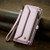 Samsung Galaxy S22+ 5G CaseMe C36 Card Slots Zipper Wallet RFID Anti-theft Leather Phone Case - Pink