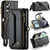 Samsung Galaxy S23 5G CaseMe C36 Card Slots Zipper Wallet RFID Anti-theft Leather Phone Case - Black