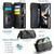 Samsung Galaxy Z Fold4 CaseMe C36 Card Slots Zipper Wallet RFID Anti-theft Leather Phone Case - Black Samsung Galaxy Z Fold4 CaseMe C36 Card Slots Zipper Wallet RFID Anti-theft Leather Phone Case - Black
