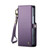 Samsung Galaxy Z Fold6 5G CaseMe C22 PC+TPU Business Style RFID Anti-theft Lanyard Leather Phone Case with Pen Slot - Purple