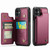 iPhone 11 CaseMe C22 Card Slots Holder RFID Anti-theft Phone Case - Wine Red