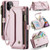 iPhone 11 CaseMe C36 Card Slots Zipper Wallet RFID Anti-theft Leather Phone Case - Pink