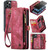iPhone 12 / 12 Pro CaseMe 008 Detachable Multifunctional Wallet Leather Phone Case - Red