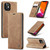 iPhone 12 / 12 Pro CaseMe 013 Multifunctional Retro Frosted Horizontal Flip Leather Case with Card Slot & Holder & Wallet - Brown