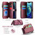 iPhone 12 CaseMe C36 Card Slots Zipper Wallet RFID Anti-theft Leather Phone Case - Wine Red