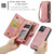 iPhone 12 Pro Max CaseMe 008 Detachable Multifunctional Wallet Leather Phone Case - Pink