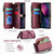 iPhone 13 CaseMe C36 Card Slots Zipper Wallet RFID Anti-theft Leather Phone Case - Wine Red