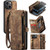 iPhone 13 mini CaseMe 008 Detachable Multifunctional Horizontal Flip Leather Case with Card Slot & Holder & Zipper Wallet & Photo Frame - Brown
