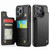 iPhone 13 Pro CaseMe C22 Card Slots Holder RFID Anti-theft Phone Case - Black