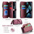 iPhone 13 Pro CaseMe C36 Card Slots Zipper Wallet RFID Anti-theft Leather Phone Case - Wine Red
