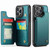 iPhone 13 Pro Max CaseMe C22 Card Slots Holder RFID Anti-theft Phone Case - Blue Green