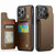 iPhone 13 Pro Max CaseMe C22 Card Slots Holder RFID Anti-theft Phone Case - Brown