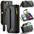 iPhone 8 Plus / 7 Plus / 6 Plus CaseMe C36 Card Slots Zipper Wallet RFID Anti-theft Leather Phone Case - Black