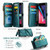 iPhone 8 Plus / 7 Plus / 6 Plus CaseMe C36 Card Slots Zipper Wallet RFID Anti-theft Leather Phone Case - Blue-green
