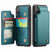 iPhone XS / X CaseMe C22 Card Slots Holder RFID Anti-theft Phone Case - Blue Green