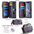 iPhone XR CaseMe C36 Card Slots Zipper Wallet RFID Anti-theft Leather Phone Case - Purple