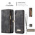 iPhone XR CaseMe Detachable Multifunctional Horizontal Flip Leather Case with Card Slot & Holder & Zipper Wallet & Photo Frame - Black