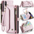 iPhone XS Max CaseMe C36 Card Slots Zipper Wallet RFID Anti-theft Leather Phone Case - Pink