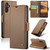 Samsung Galaxy A25 5G CaseMe 023 Butterfly Buckle Litchi Texture RFID Anti-theft Leather Phone Case - Brown
