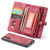 CaseMe 008 Detachable Multifunctional Retro Frosted Horizontal Flip Leather Case Galaxy A50, with Card Slot & Holder & Zipper Wallet & Photo Frame - Red