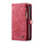 CaseMe 008 Detachable Multifunctional Retro Frosted Horizontal Flip Leather Case Galaxy A50, with Card Slot & Holder & Zipper Wallet & Photo Frame - Red