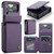 Samsung Galaxy Z Flip4 5G CaseMe C22 PC+TPU Business Style RFID Anti-theft Leather Phone Case - Purple