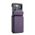 Samsung Galaxy Z Flip4 5G CaseMe C22 PC+TPU Business Style RFID Anti-theft Leather Phone Case - Purple