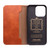 iPhone 13 Pro Max QIALINO Magnetic Buckle Leather Phone Case - Brown