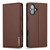 iPhone 16 Plus LC.IMEEKE L1 Series Frosted Fine Texture PU Phone Case - Brown