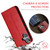 iPhone 16 Plus Fierre Shann PU Genuine Leather Texture Phone Case - Red