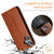 iPhone 16 Fierre Shann PU Genuine Leather Texture Phone Case - Brown