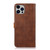 KHAZNEH Dual-color Cowhide Texture Flip Leather Phone Case iPhone 16 Pro Max - Brown