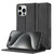 iPhone 16 Pro LC.IMEEKE Strong Magnetism Microfiber Leather Phone Case - Black