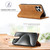 iPhone 16 Pro LC.IMEEKE Strong Magnetism Microfiber Leather Phone Case - Brown
