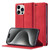 iPhone 16 Pro LC.IMEEKE Strong Magnetism Microfiber Leather Phone Case - Red