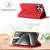 iPhone 16 Pro LC.IMEEKE Strong Magnetism Microfiber Leather Phone Case - Red