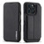 iPhone 16 Pro LC.IMEEKE Hon Ancient Series Flip Leather Phone Case - Black