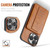 iPhone 16 Pro Fierre Shann Oil Wax Cow Leather Card Holder Back Phone Case - Brown iPhone 16 Pro Fierre Shann Oil Wax Cow Leather Card Holder Back Phone Case - Brown