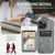 iPhone 16 Pro Fierre Shann Oil Wax Cow Leather Card Holder Back Phone Case - Grey