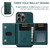 iPhone 16 Pro Max DG.MING M2 Series 3-Fold Card Bag Wallet Leather Phone Case - Green