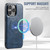iPhone 16 Pro Fierre Shann Oil Wax Cow Leather Magnetic Card Holder Phone Case - Blue iPhone 16 Pro Fierre Shann Oil Wax Cow Leather Magnetic Card Holder Phone Case - Blue
