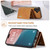 iPhone 16 Plus DG.MING M1 Series 3-Fold Multi Card Wallet Leather Phone Case - Brown