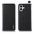 iPhone 16 Plus KHAZNEH Nappa Top Layer Cowhide Leather Phone Case - Black