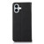 iPhone 16 Plus KHAZNEH Nappa Top Layer Cowhide Leather Phone Case - Black