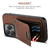 iPhone 16 Plus Suteni H02 Litchi Leather Card Wallet Stand Back Phone Case - Brown
