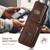 iPhone 16 Plus Suteni H02 Litchi Leather Card Wallet Stand Back Phone Case - Brown