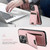 iPhone 16 Pro Suteni H02 Litchi Leather Card Wallet Stand Back Phone Case - Pink