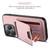 iPhone 16 Pro Suteni H02 Litchi Leather Card Wallet Stand Back Phone Case - Pink